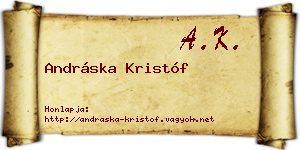 Andráska Kristóf névjegykártya