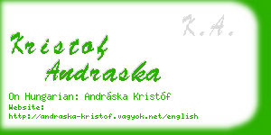 kristof andraska business card