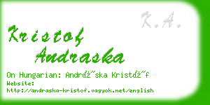 kristof andraska business card